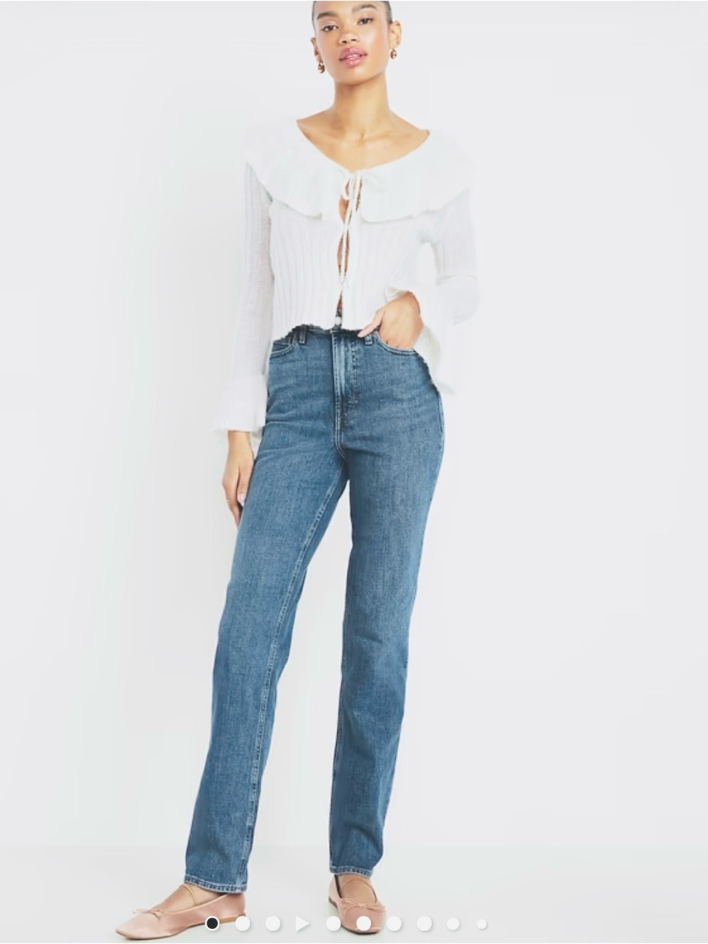 NWT Old Navy Extra High Rise Straight Blue Denim Jean